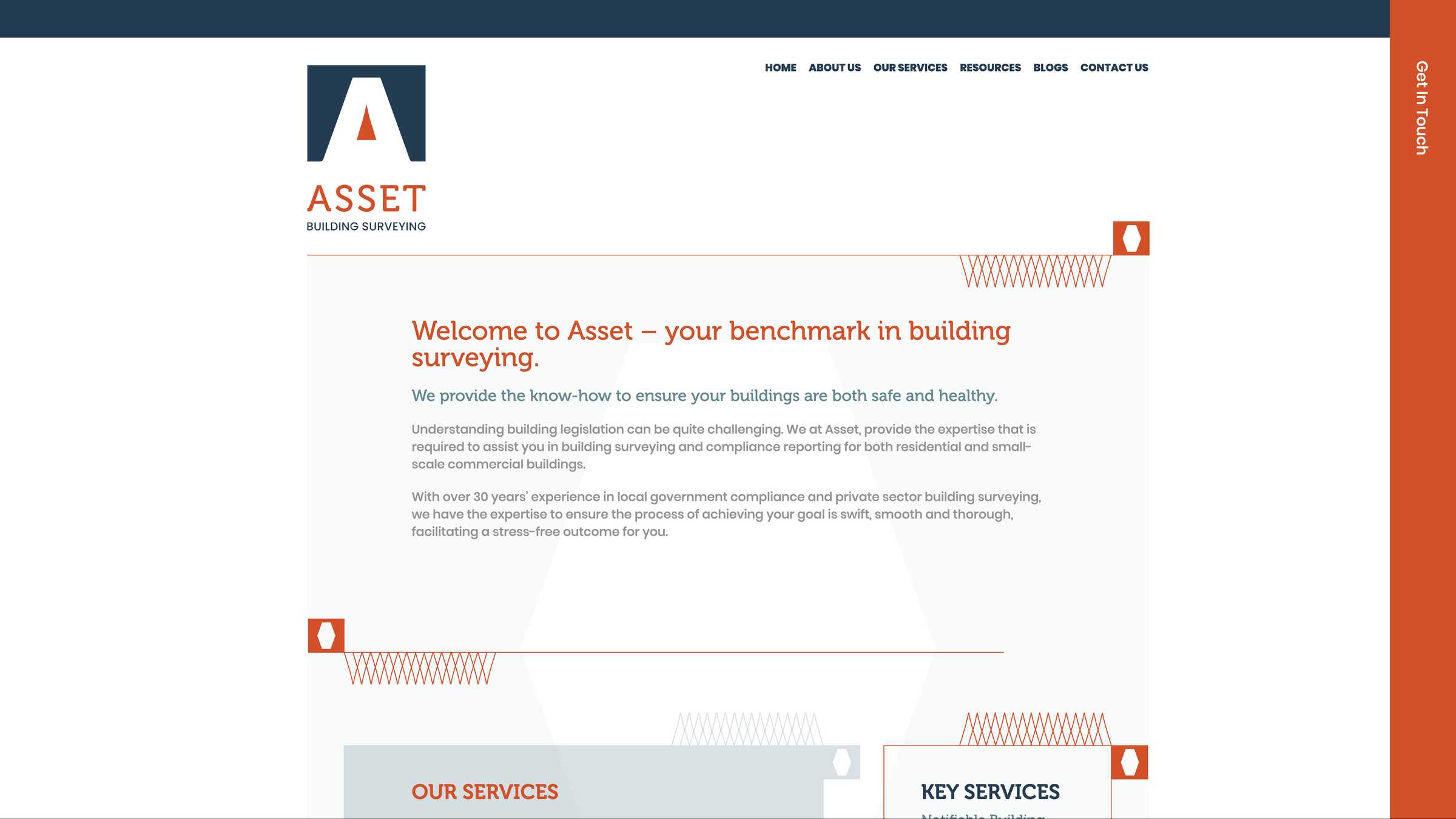 Screenshot of the Asset Building Surveying project on a desktop computer