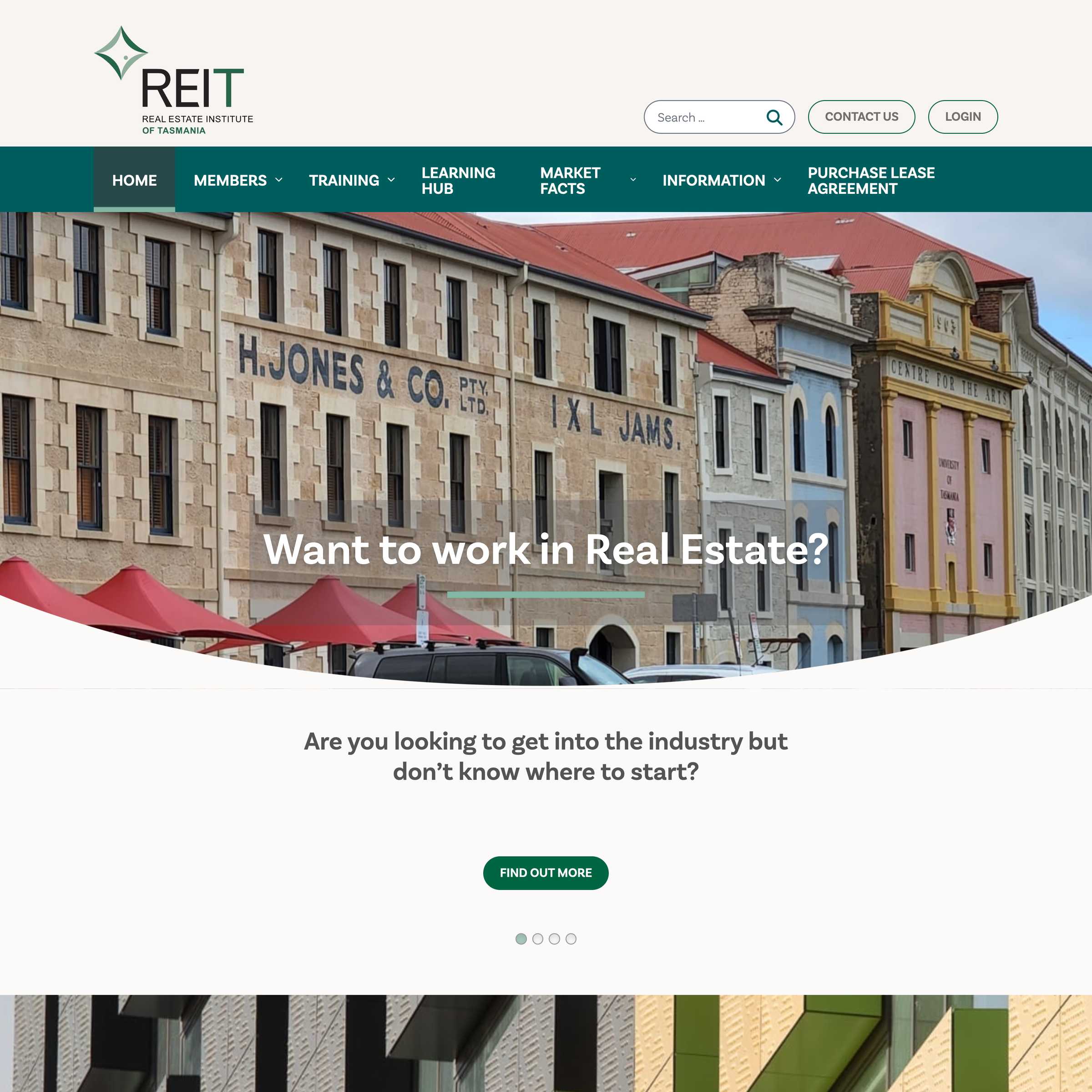 Screenshot of the Real Estate Institute of Tasmania project