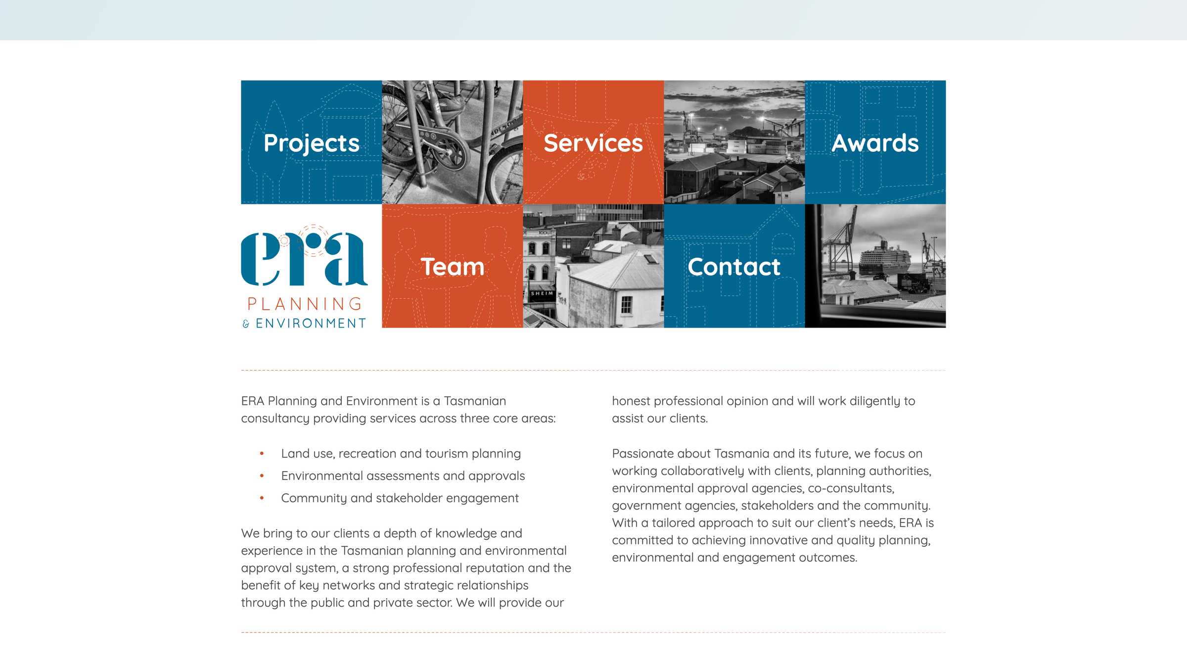 Screenshot of the ERA Planning project on a desktop computer