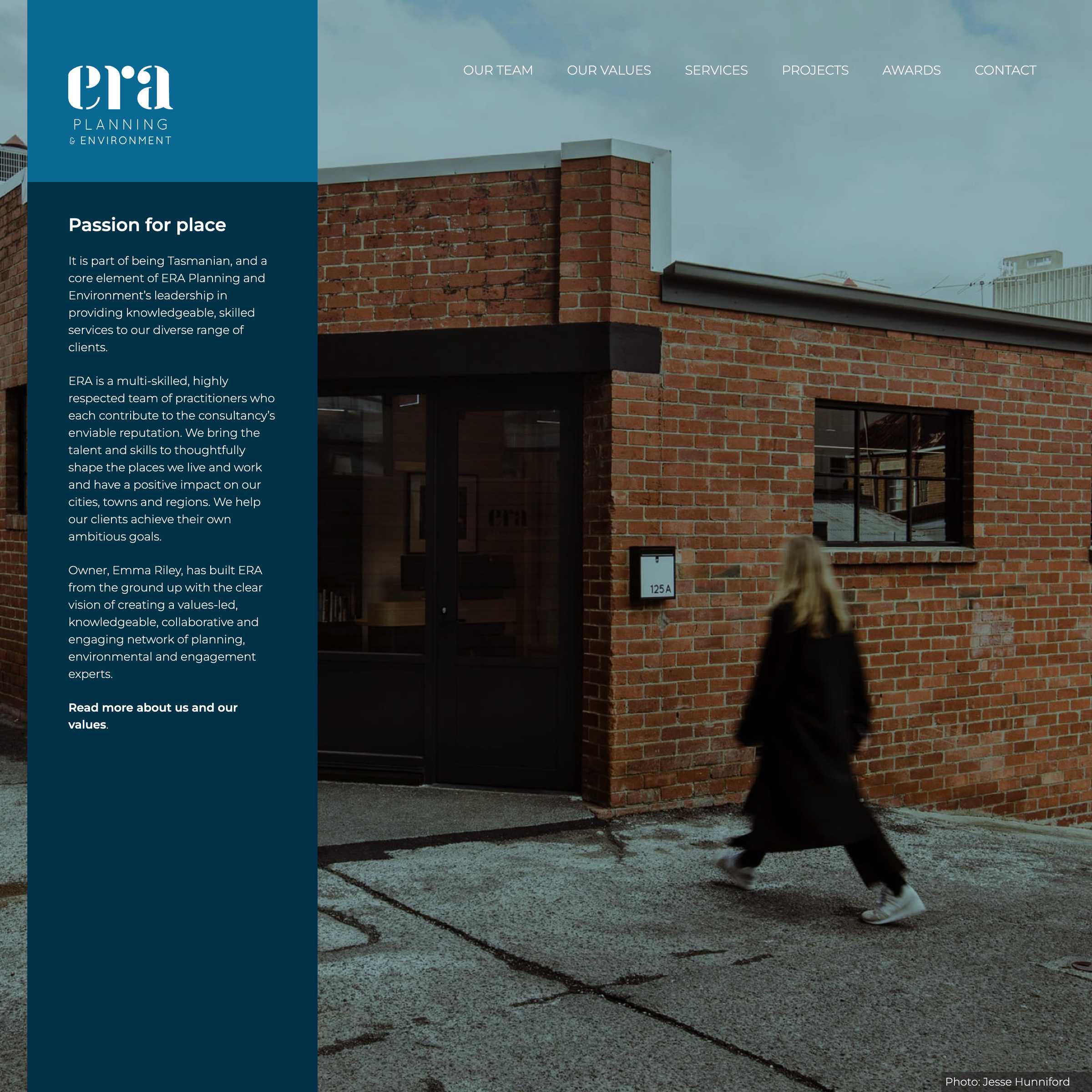 Screenshot of the ERA Planning project