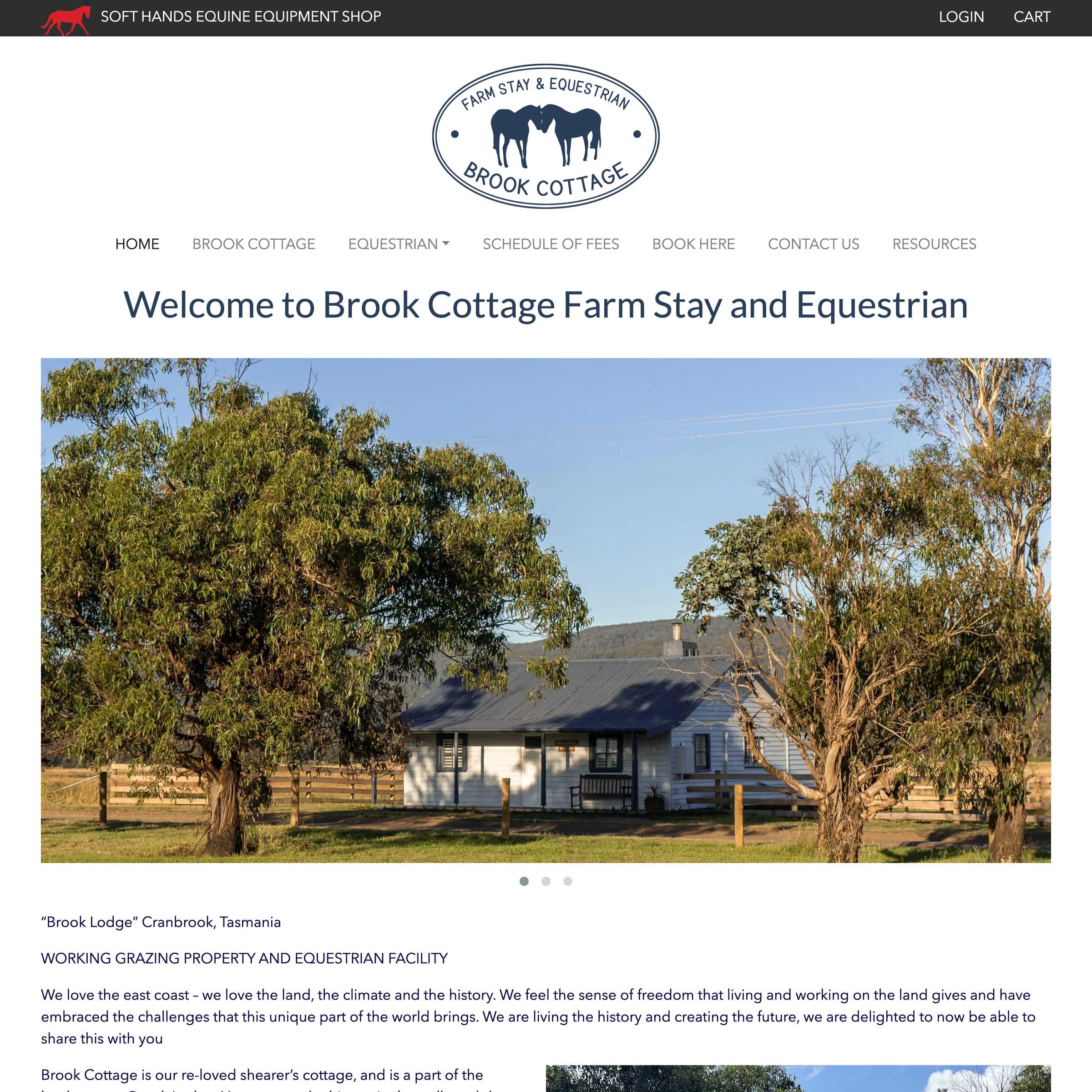 Screenshot of the Brook Cottage project