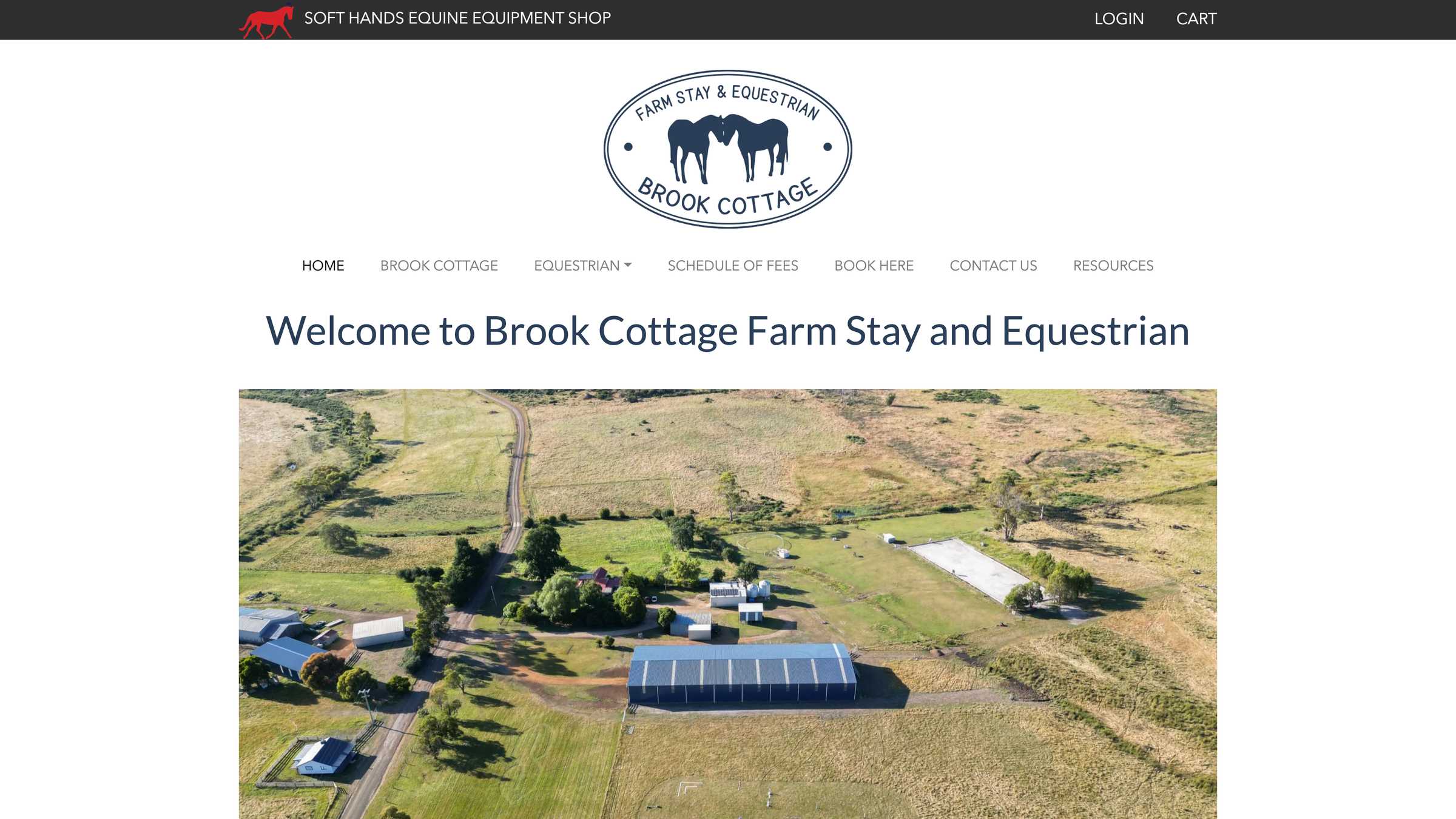 Screenshot of the Brook Cottage project on a desktop computer