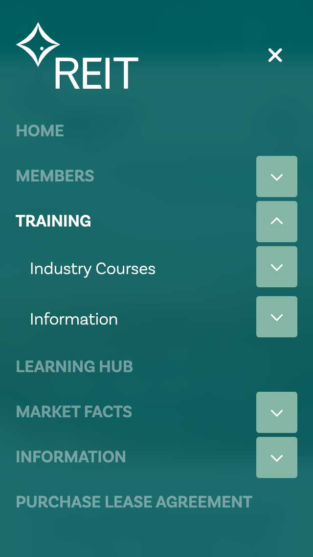 Screenshot of the Real Estate Institute of Tasmania project on a phone