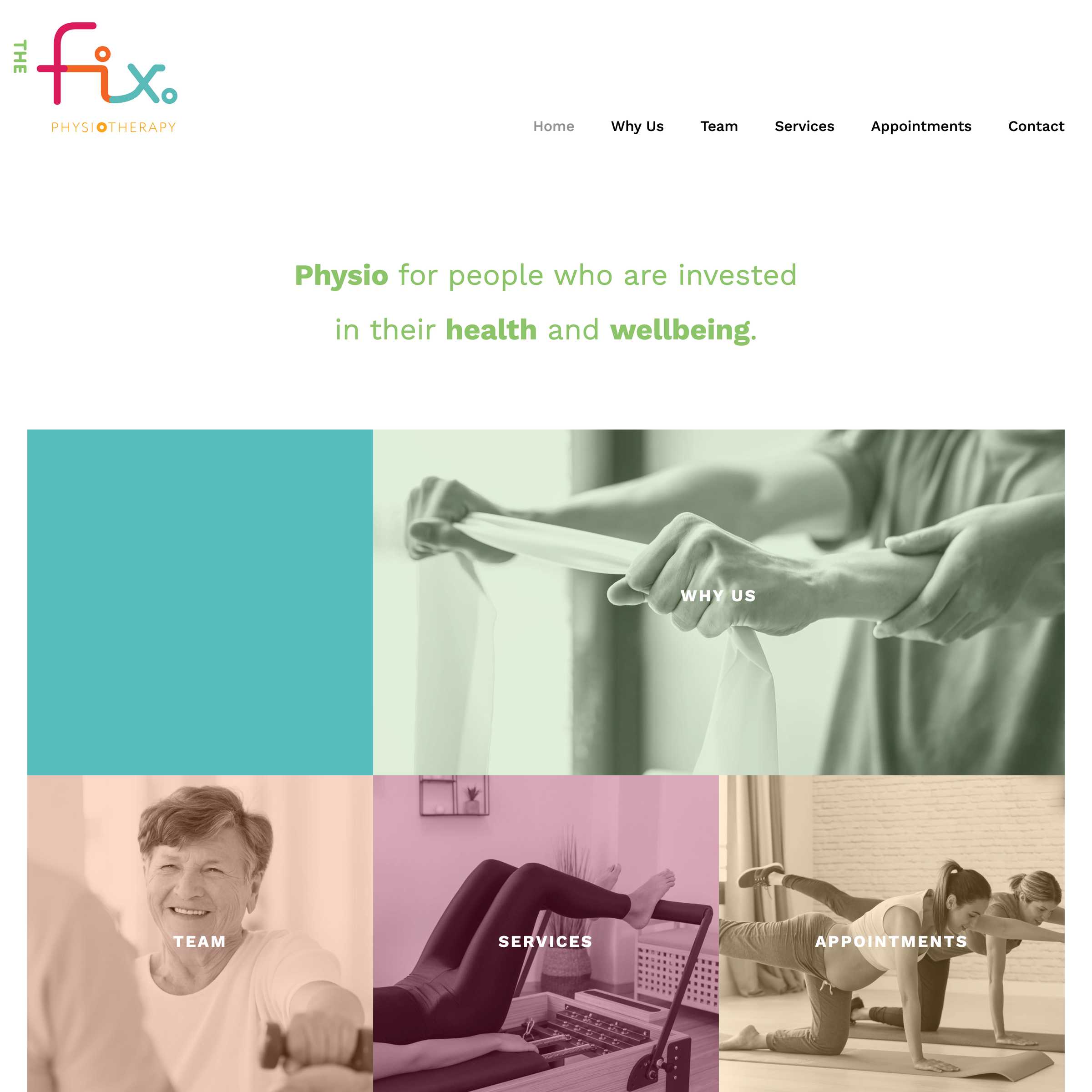 Screenshot of the The Fix Physiotherapy project